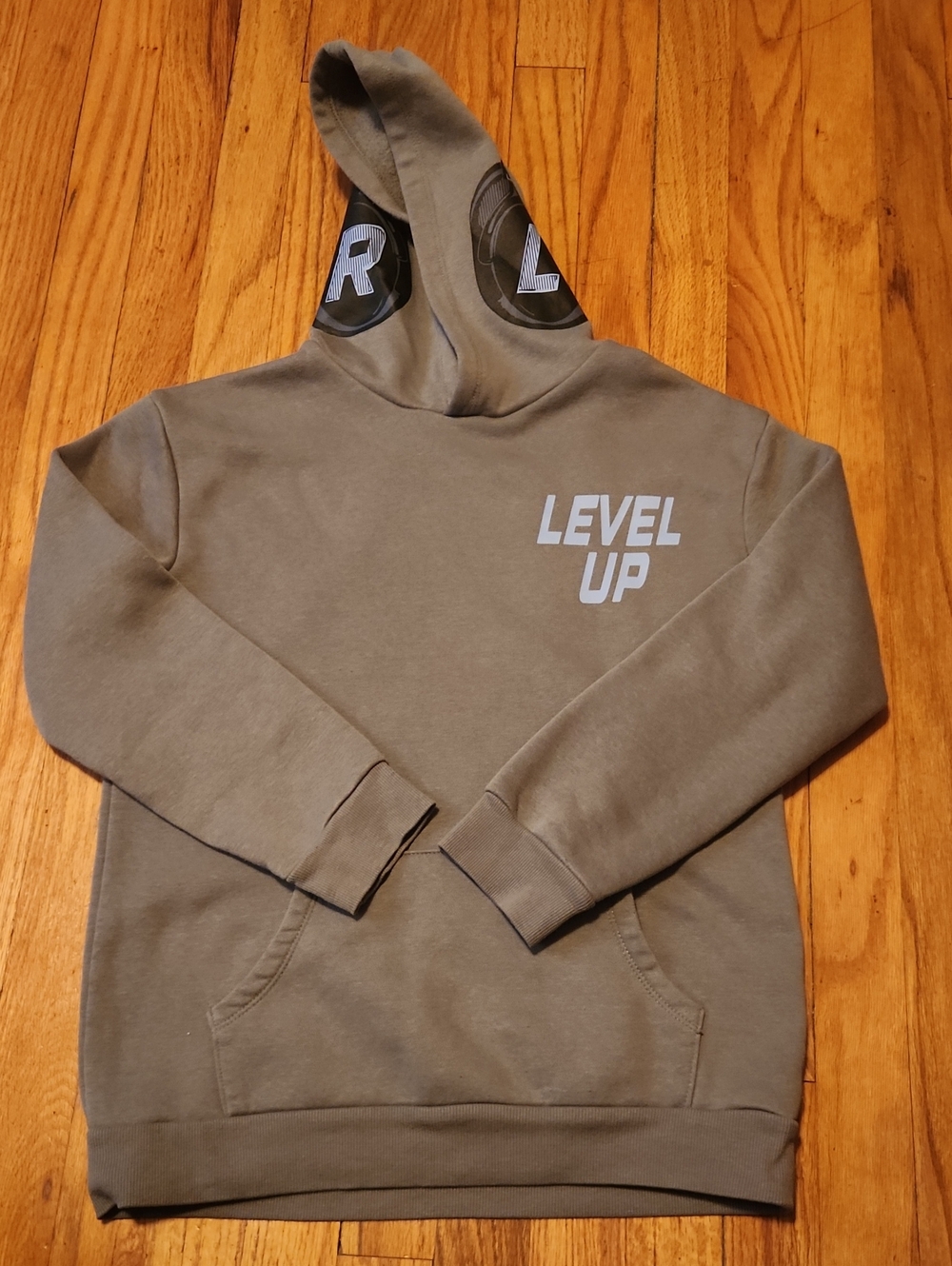 EUC Art class Boys 'LEVEL UP' Hoodie - Olive 10/12